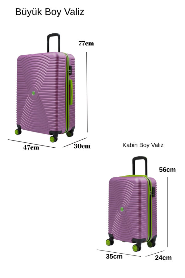 2'li Valiz Seti Büyük Boy - Kabin Boy Rose 1169