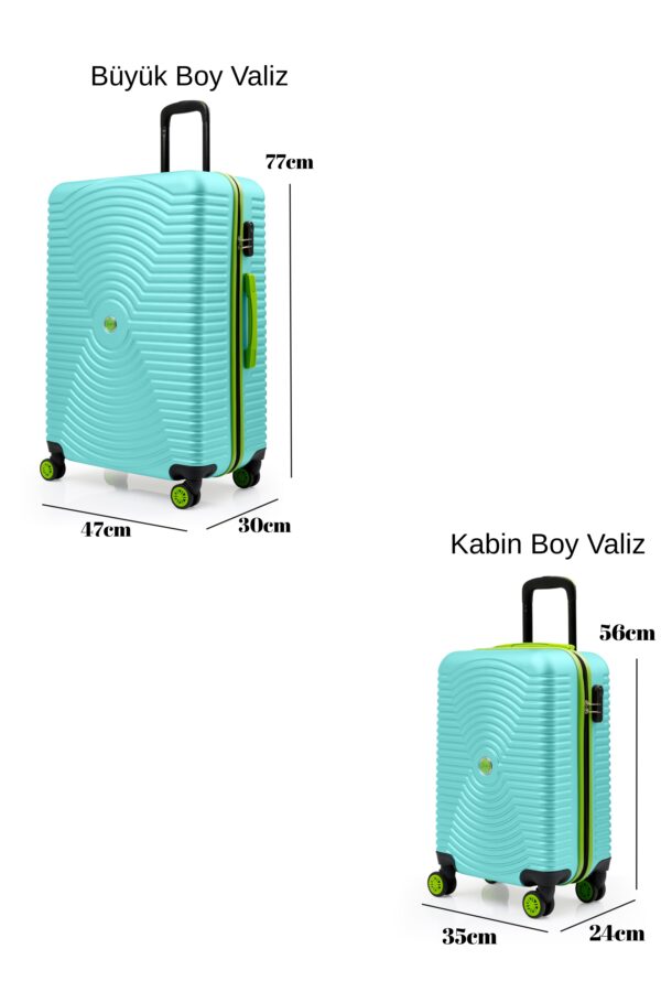2'li Valiz Seti Büyük Boy - Kabin Boy Su Yeşili 1169