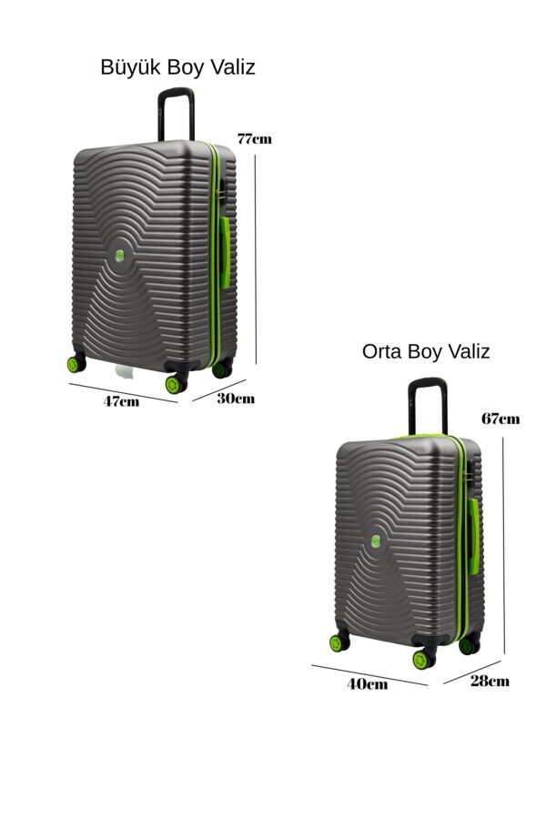 2'li Valiz Seti Büyük Boy - Orta Boy Antrasit 1169