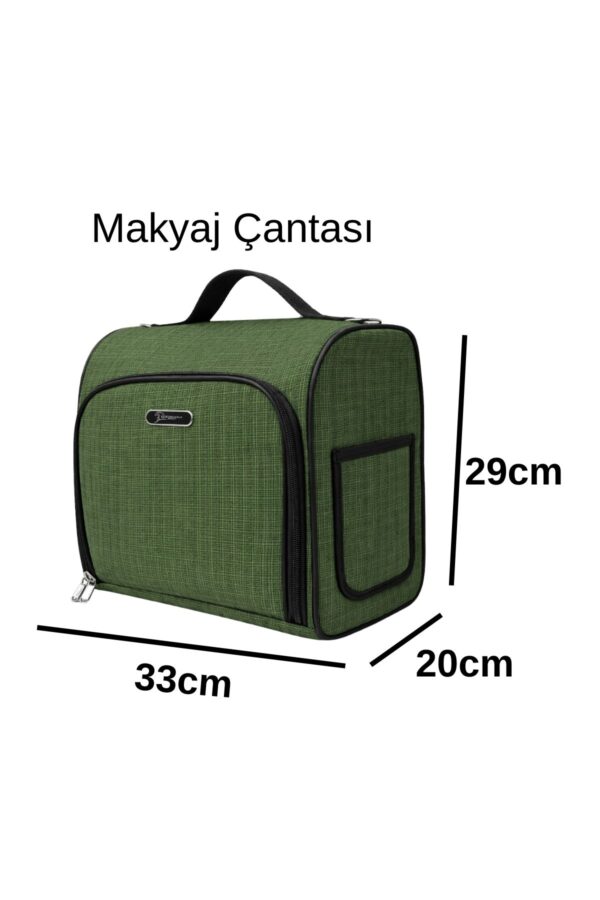 2'li Valiz Seti Büyük Boy - Orta Boy - Makyaj Haki 1081