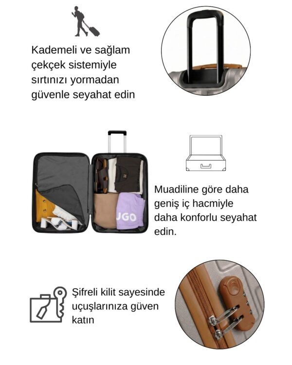 2'li Valiz Seti Büyük Boy - Orta Boy - Makyaj Taş-Taba 1167