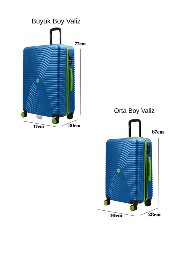 2'li Valiz Seti Büyük Boy - Orta Boy Mavi 1169