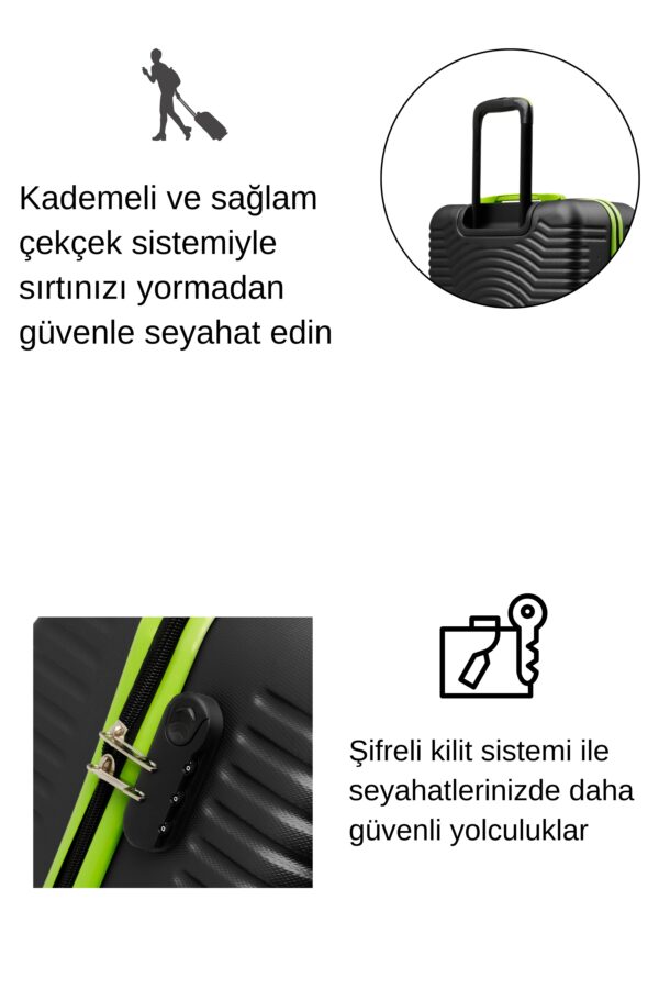 2'li Valiz Seti Büyük Boy - Orta Boy Siyah 1169