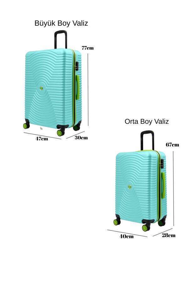 2'li Valiz Seti Büyük Boy - Orta Boy Su Yeşili 1169