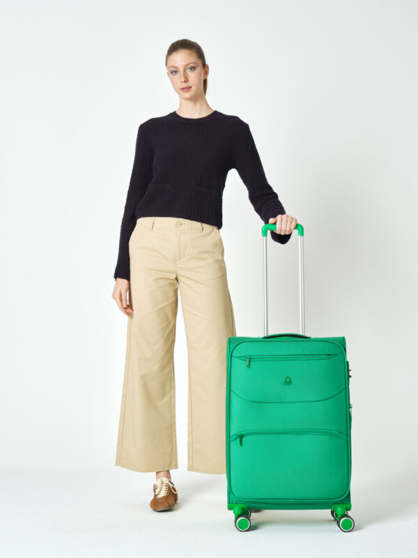 Benetton Orta Boy Kumaş Valiz Yeşil Bnt2400