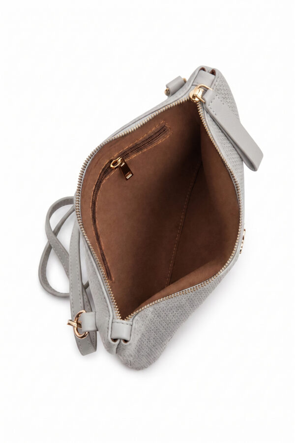 JKLN Hakiki Deri Kadın Çapraz Askılı Çantası Geniş Hacimli Günlük Gri Çanta ZD039-12
