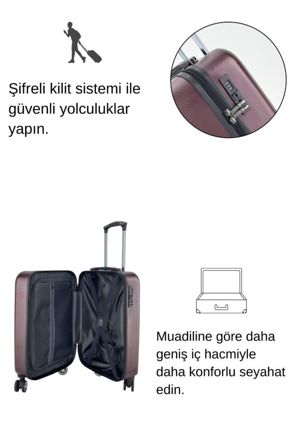 NIPPON Kabin Boy Valiz %100 Polikarbon Geniş Hacimli Ultra Hafif Darbe Dayanıklı 4 Tekerlekli Bordo 1815