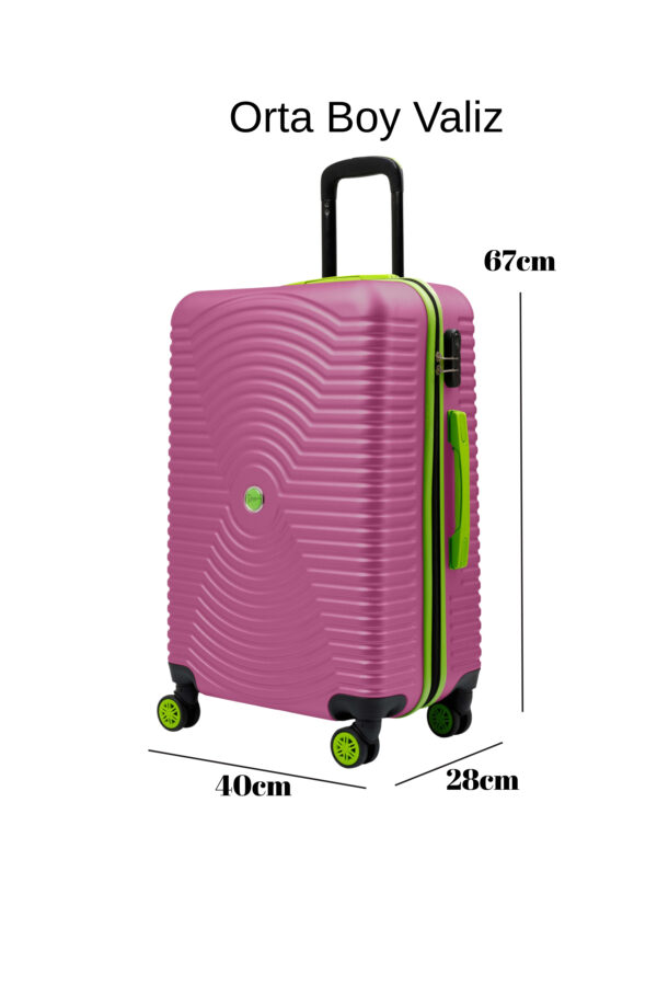 Orta Boy Valiz 4x2 Teker Pembe 1169