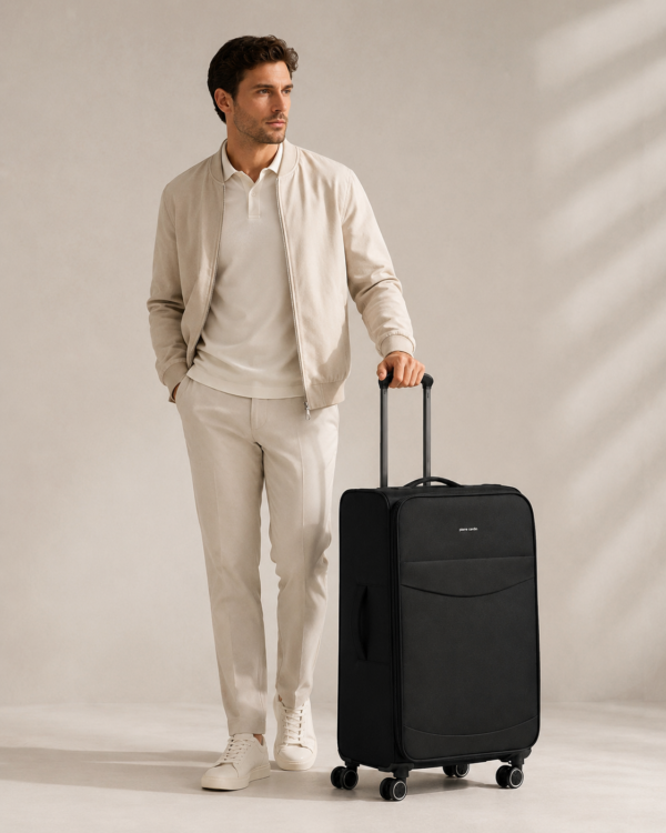 Pierre Cardin Ultra Light Hafif Lüx Kumaş Büyük Boy Valiz Siyah 04PC6005