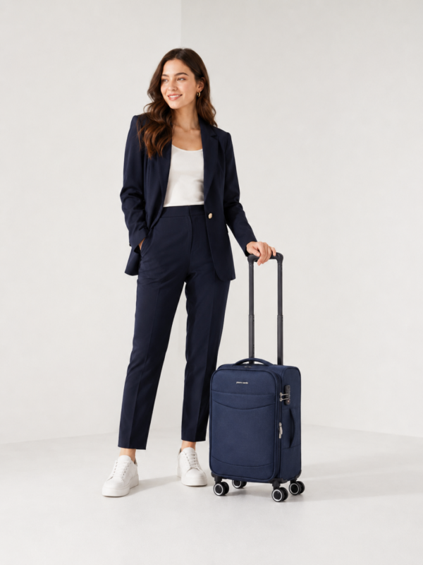 Pierre Cardin Ultra Light Hafif Lüx Kumaş Kabin Boy Valiz Lacivert 04PC6005