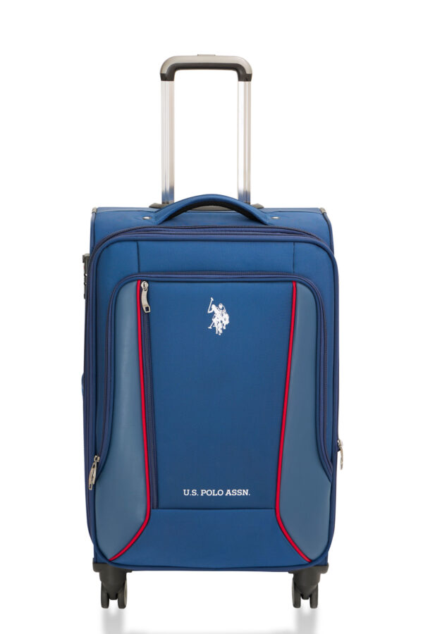 U.S. Polo Assn. 2'li Valiz Seti Orta ve Kabin Boy Lüx Kumaş Valiz Lacivert 24019