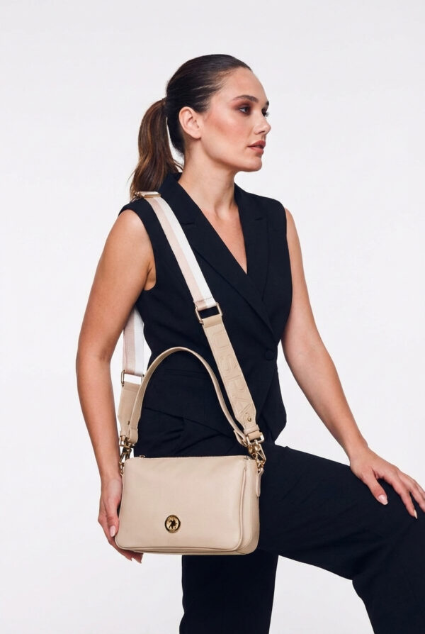 U.S. Polo Assn. Çapraz Askılı Kadın Çanta Bej Us25141