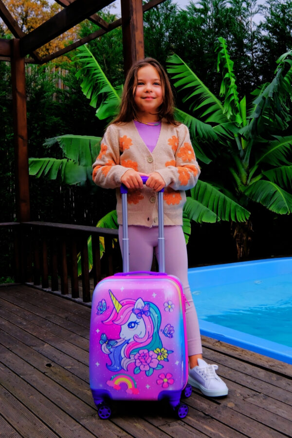 Unicorn Policarbon Çocuk Valizi Mor-Pembe 0249