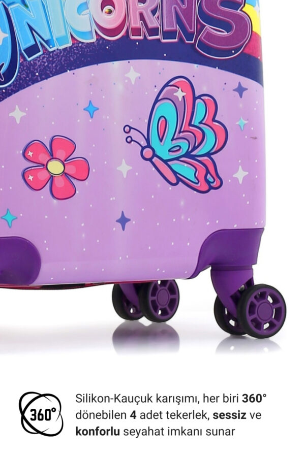 Unicorn Policarbon Çocuk Valizi Mor-Pembe 0249