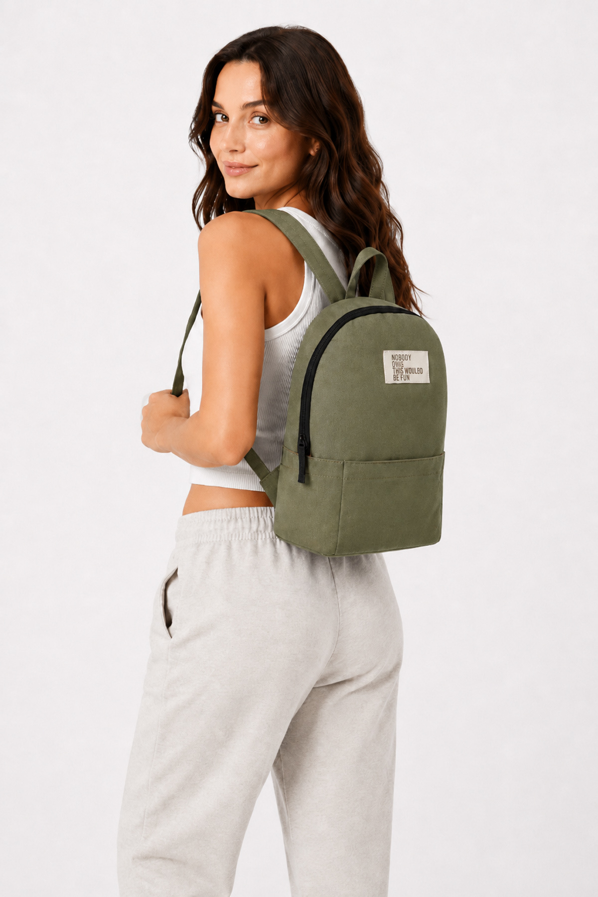 Unisex Mini Sırt Çantası Haki 1904