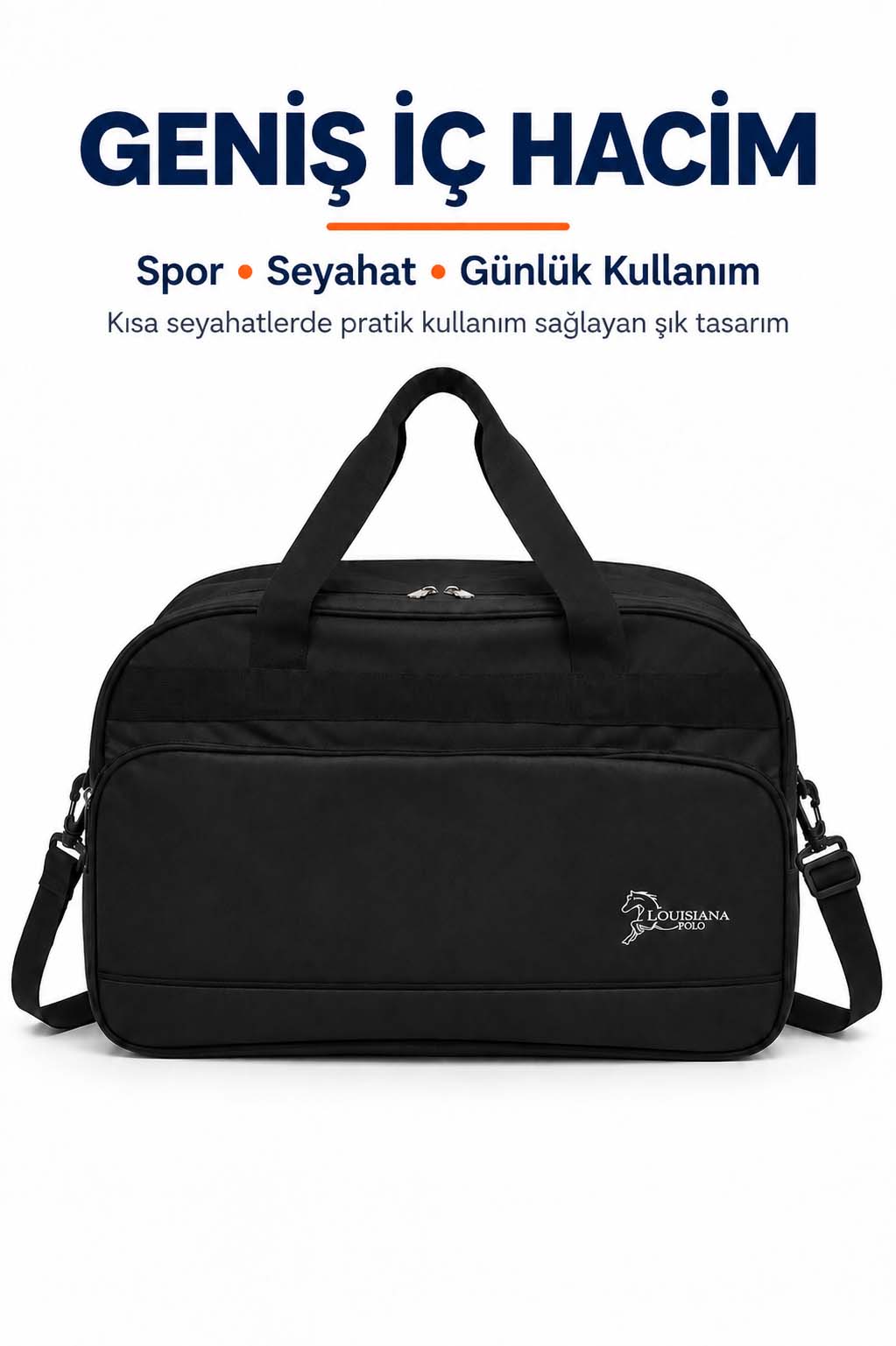 El Valizi Spor Seyahat Çantası Büyük Boy 55cm Siyah 1150